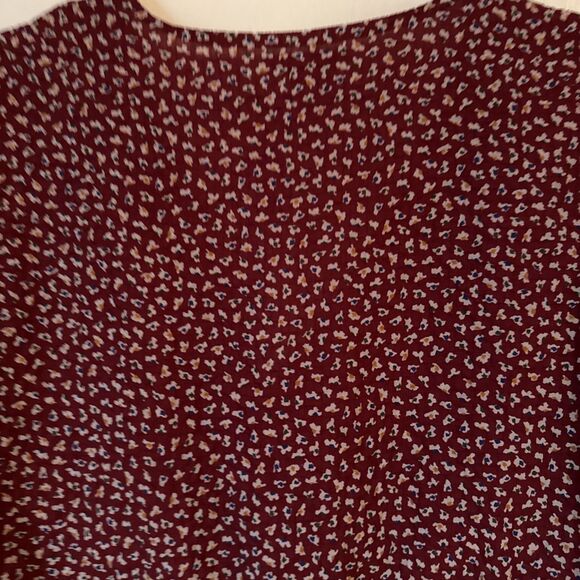 Madewell Overture Red Ditsy Flower Balloon Sleeve Top Romantic Preppy | Sz Smal - Picture 6 of 10